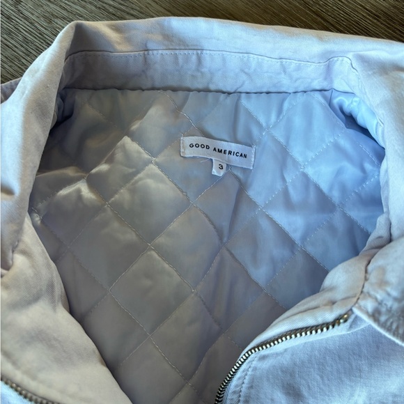 Good American Lilac Purple Full Zip Chore Jacket Canvas Shirt Bomber Collared - Picture 6 of 9